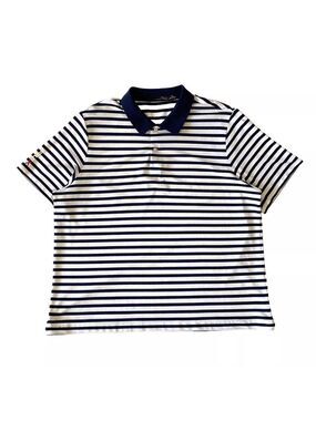 RLX Ralph Lauren Golf Polo Shirt Mens Sz XL Navy White Striped